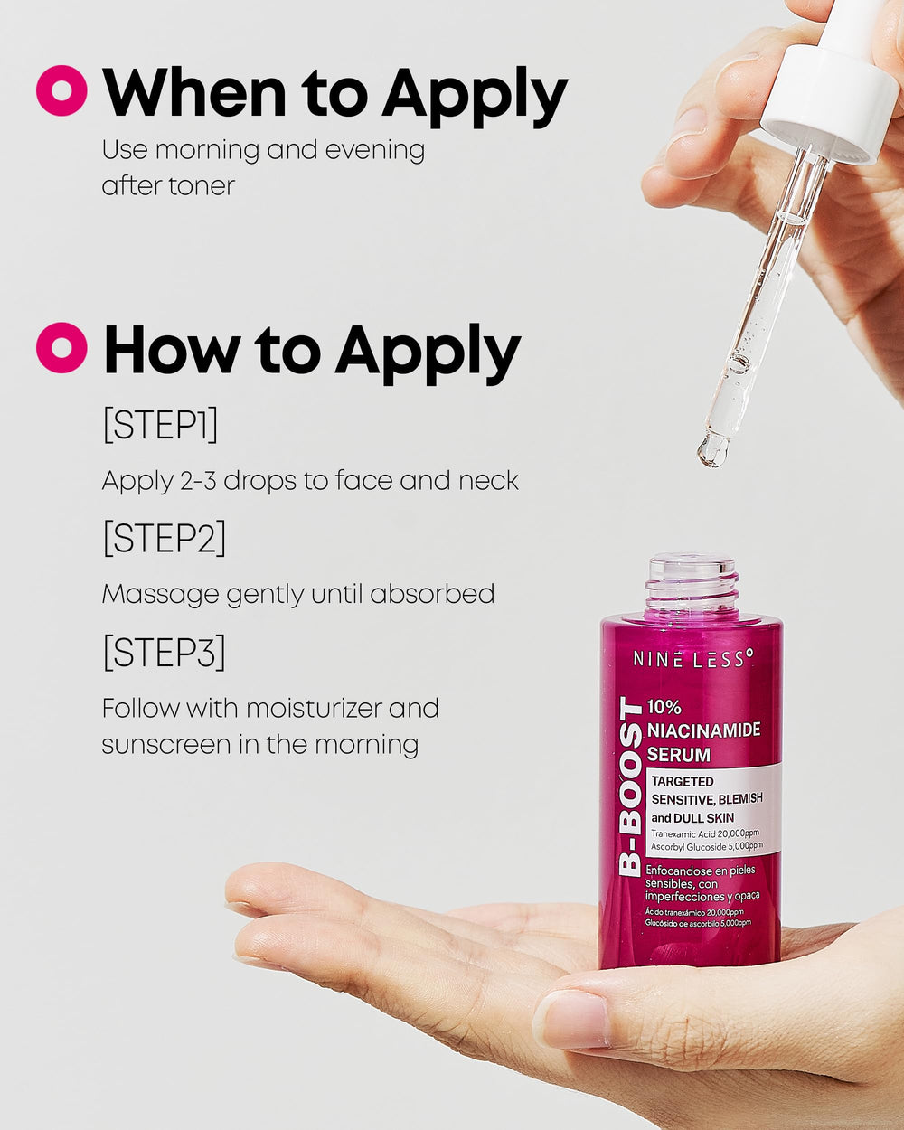 NINELESS B-Boost on bathroom shelf during daily routine