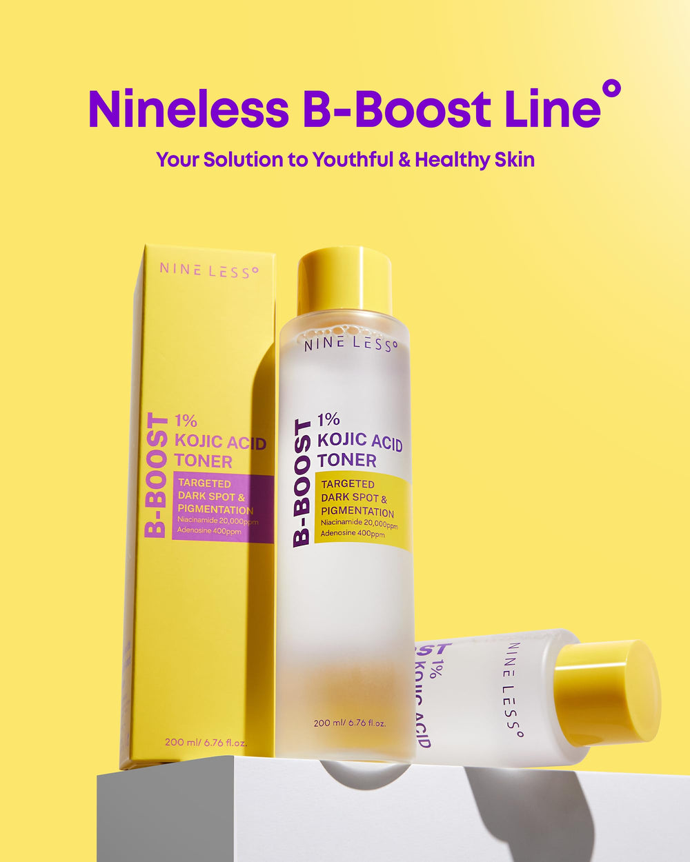 NINELESS Kojic Toner on shelf conveys premium Korean skincare