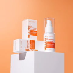 Nineless MELA-PRO serum dispenser pump demonstrating clean, precise application.