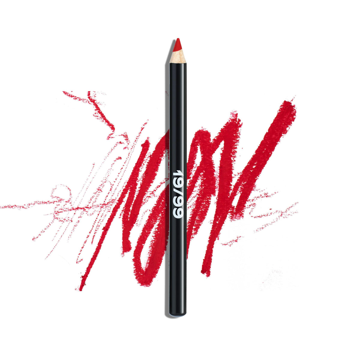 NINETEEN NINETY NINE 19/99 Voros swatch on cheeks and lips, bold all-over color.
