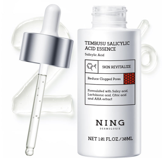 NING DERMOLOGIE serum bottle showing pore purifying action for oily skin