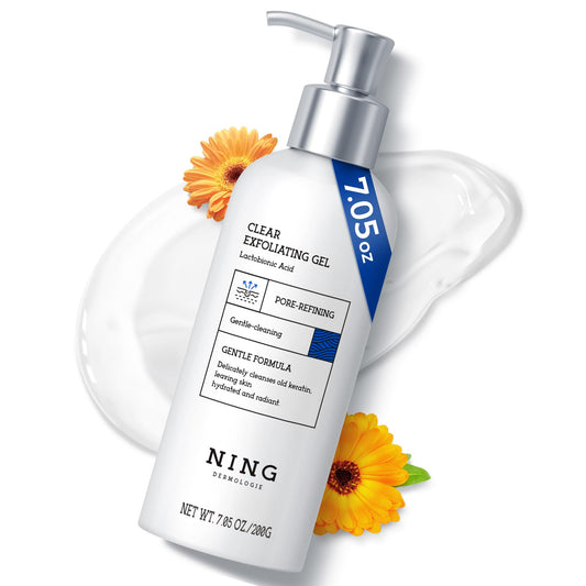 NING DERMOLOGIE Exfoliating Face Scrub bottle for gentle exfoliation and smoother skin