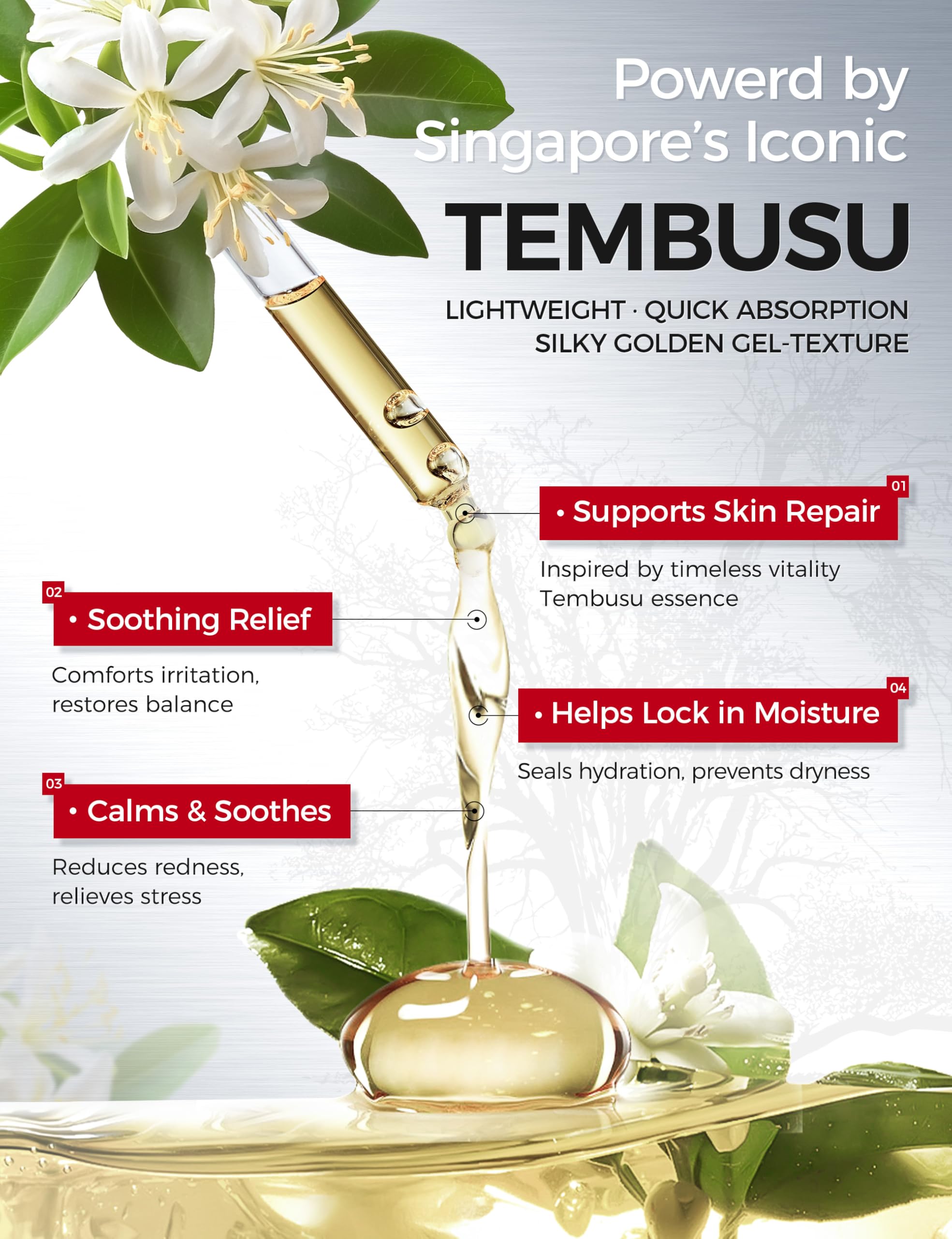 Resveratrol antioxidant boost on packaging of NING DERMOLOGIE serum