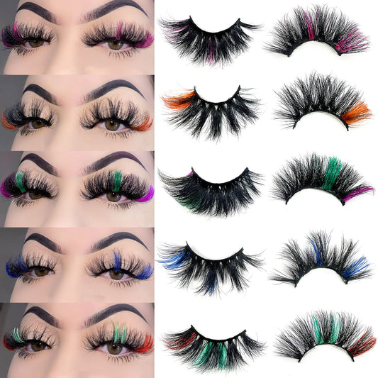 Ninglash Halloween Day Lashes 25mm color mid-tail for a bold, dramatic eye look.