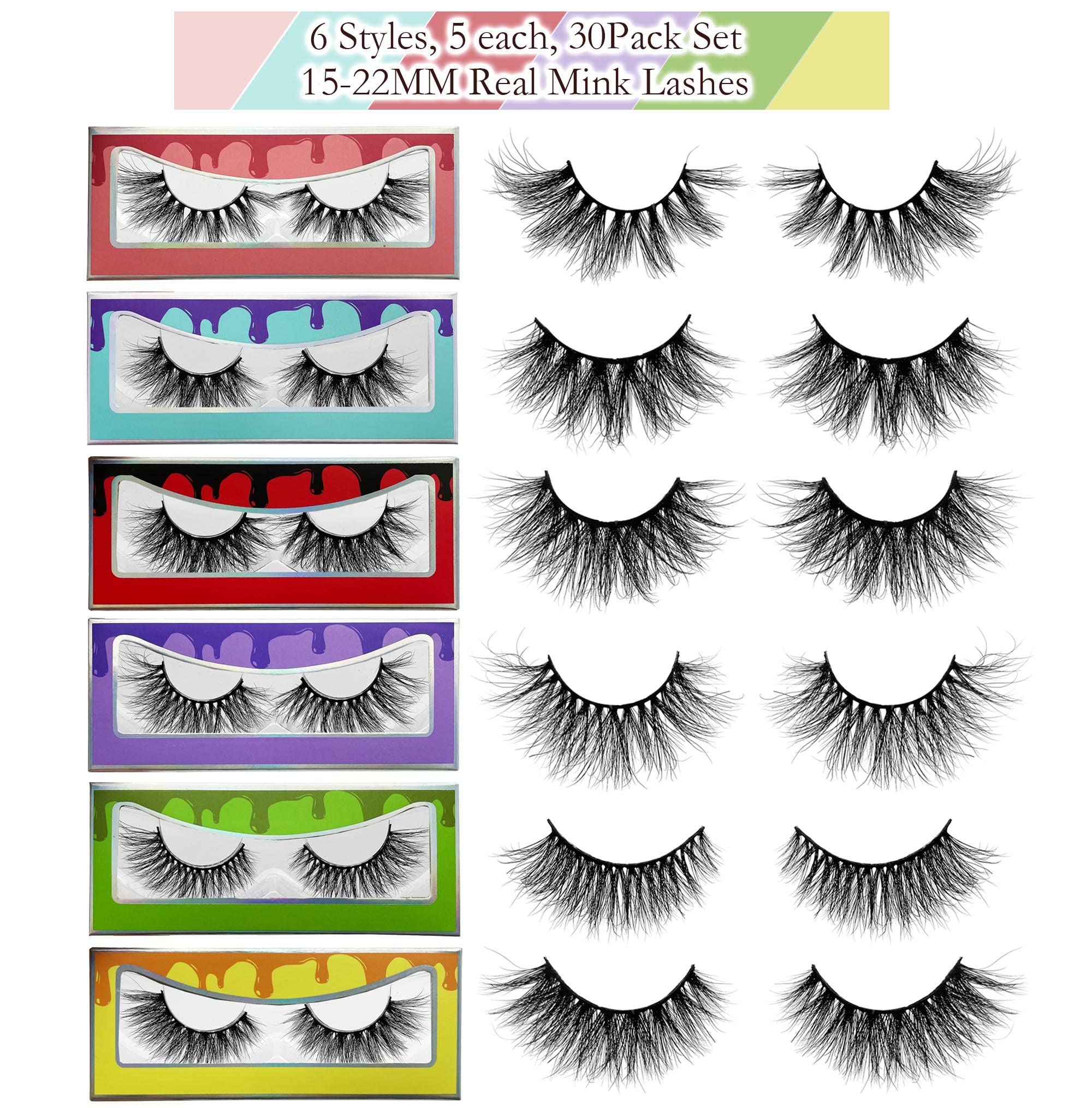 Ninglash 30-pack mink lashes, style 2, dramatic volume for evening looks.