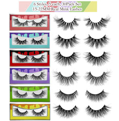 Ninglash 30-pack mink lashes, style 2, dramatic volume for evening looks.