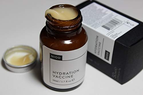 NIOD Hydration Vaccine texture swatch reveals a light, fast-absorbing layer.