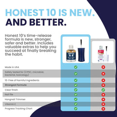 Nipit Honest10 application on nail demonstrating quick brush and clear finish