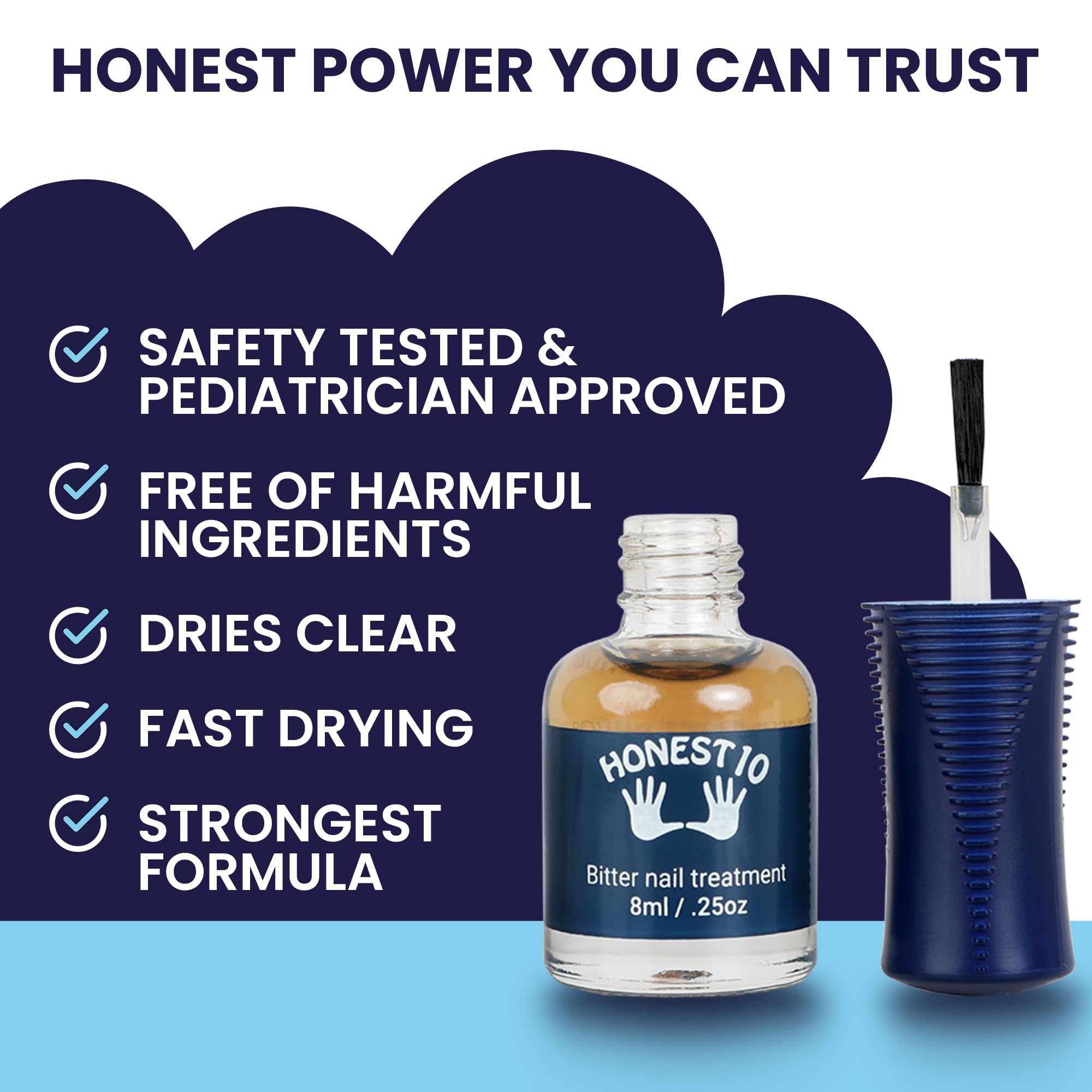 Nipit Honest10 bitter formula close-up bottle highlighting kid-friendly deterrent