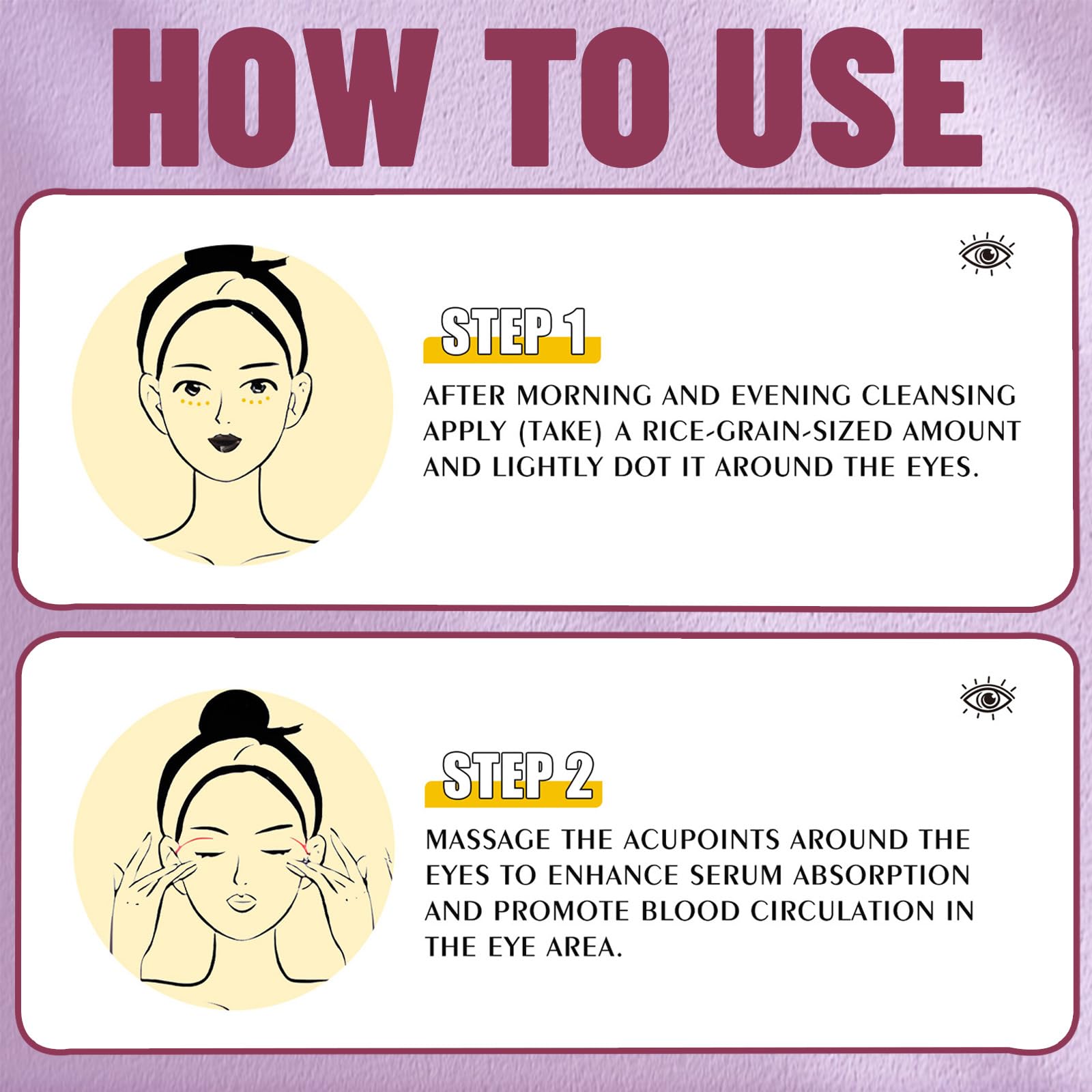 Niptic True Tone Eye Cream packaging back label for easy tips.