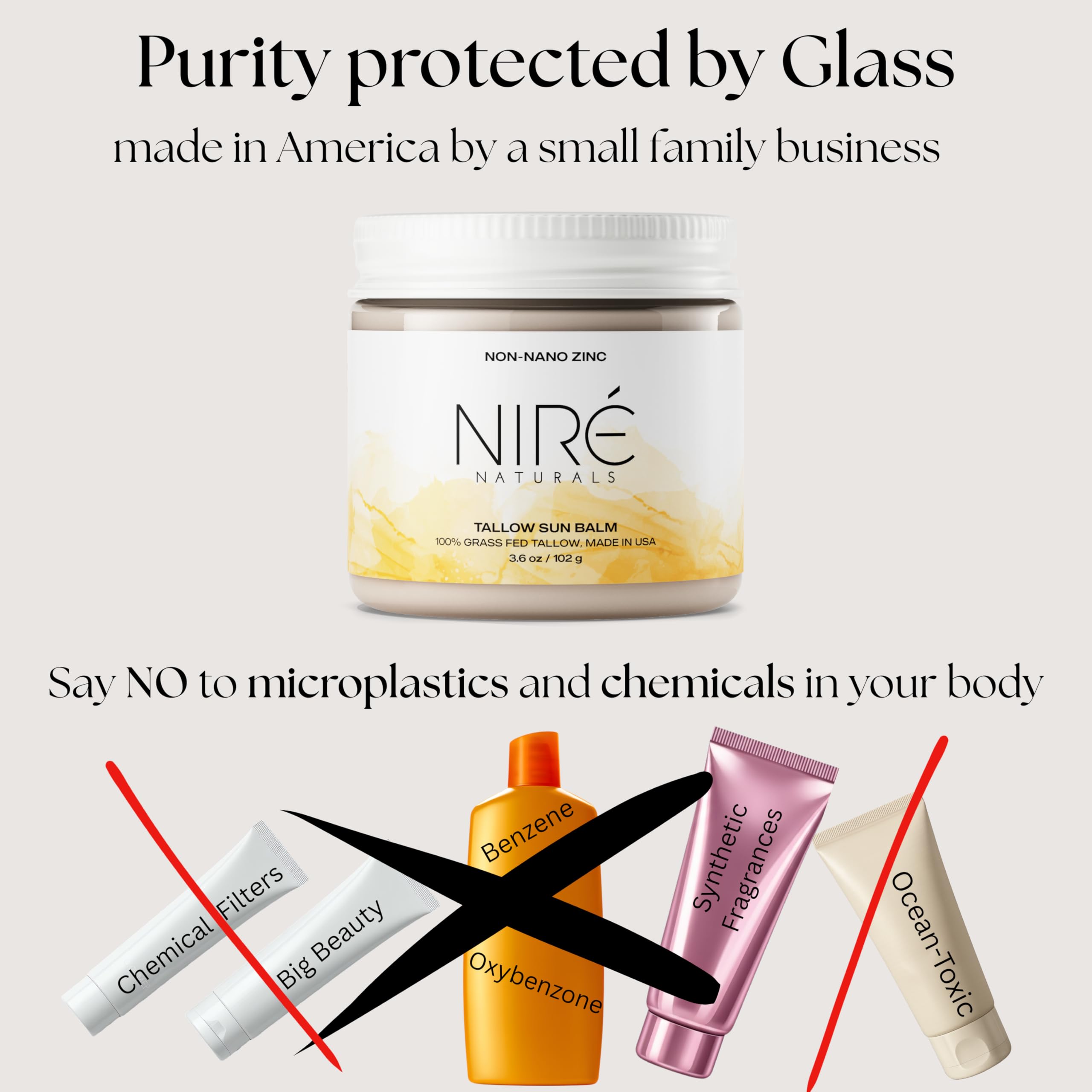 Niré Naturals reef-safe-label indicating Hawaii compliance and chemical-free formula.