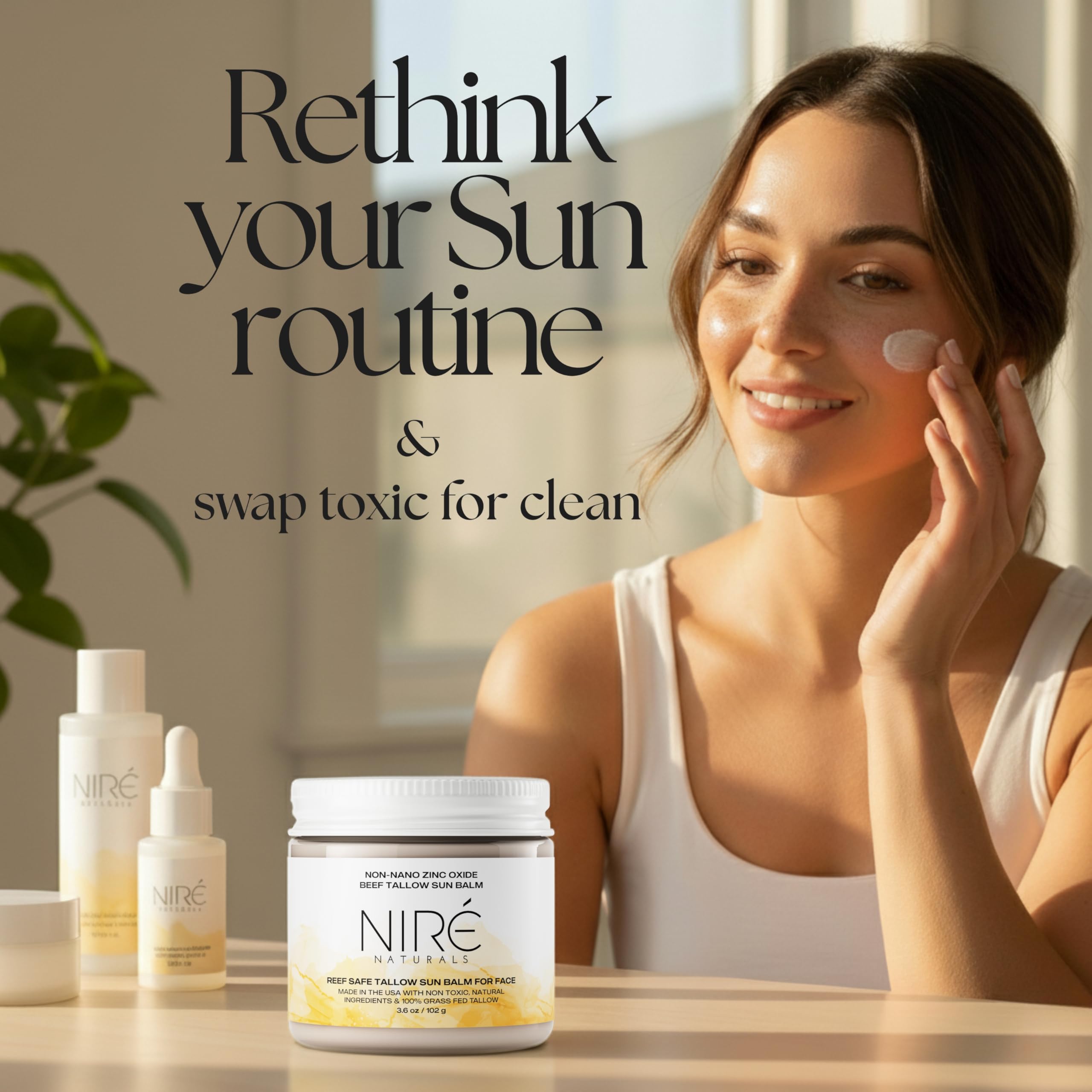 Niré Naturals texture-swatch showing warm tint blending with skin tones.