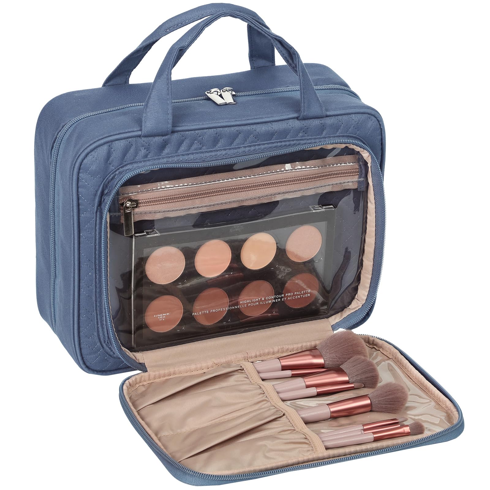 NISHEL front pocket holds brushes and large palettes for easy access.