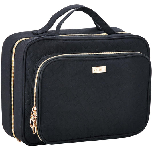 NISHEL hanging travel toiletry bag folded for compact packing and quick access