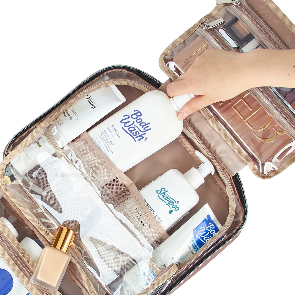 NISHEL travel toiletry bag hanging hook for easy access during travel