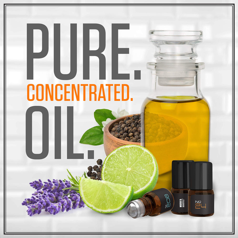 Nitro Musk Spice and Wood roll-on blends bold warmth in a small carry-on bottle.