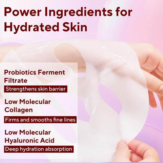 Nityrliv Collagen Face Mask hydrogel sheet ready for application