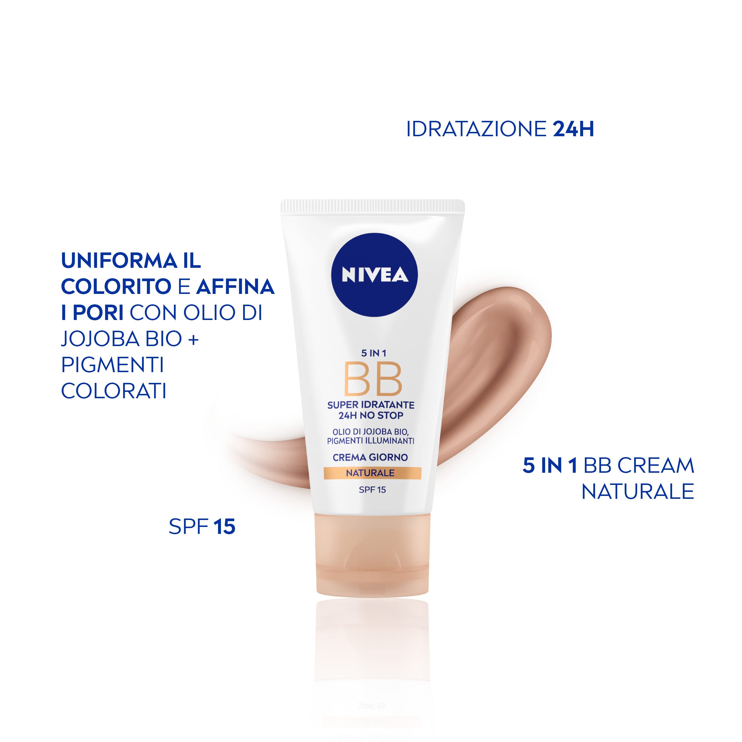 NIVEA 5-in-1 BB Cream Light tube top view highlights compact packaging