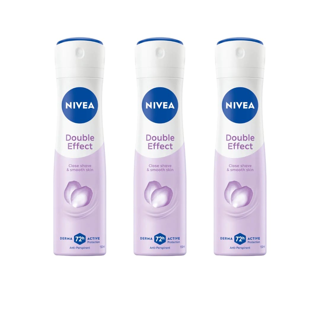NIVEA Double Effect spray provides 72h protection for fresh underarms.