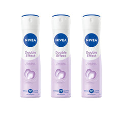 NIVEA Double Effect spray provides 72h protection for fresh underarms.