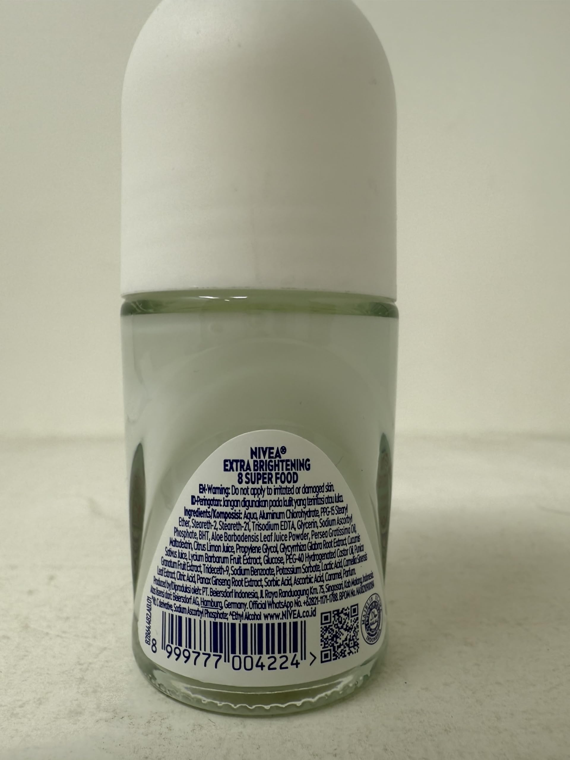 Close-up of NIVEA deodorant bottle showing alcohol-free formula for sensitive skin