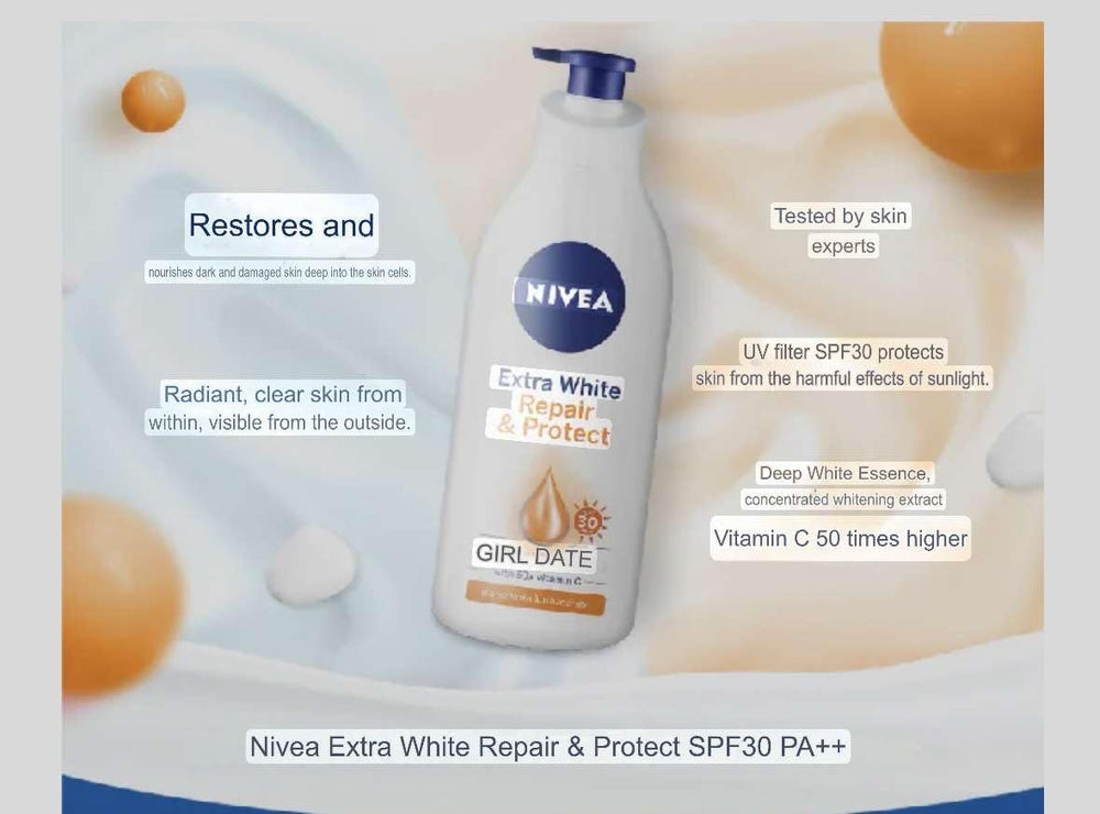 NIVEA Extra Repair lotion applied to skin for daily nourishment