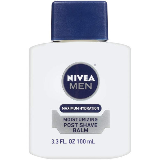 NIVEA for Men Replenishing Post Shave Balm bottle side view showing easy-to-apply formula.