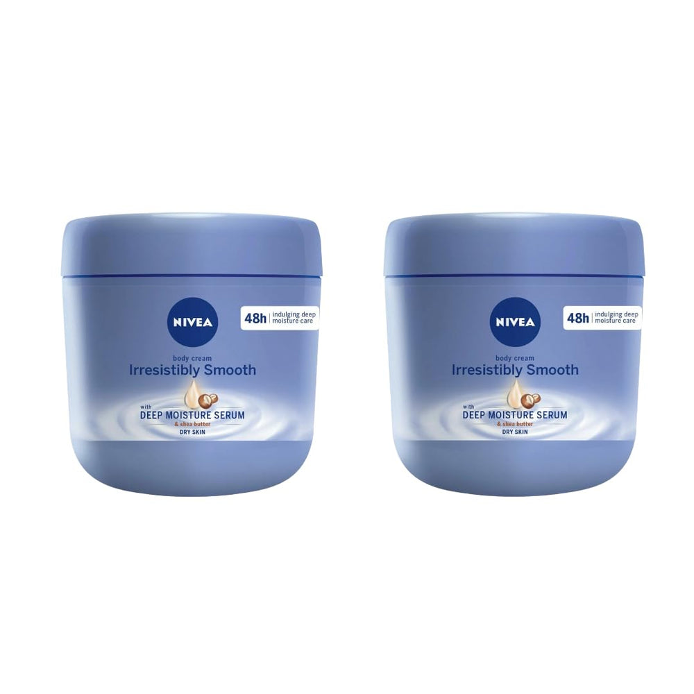 NIVEA Irresistibly Smooth Body Cream bottle showcasing deep hydration.