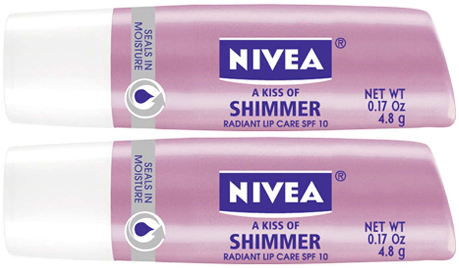 NIVEA A Kiss of Shimmer lip care stick with Pearly Shimmer for glossy, moisturized lips on the go.