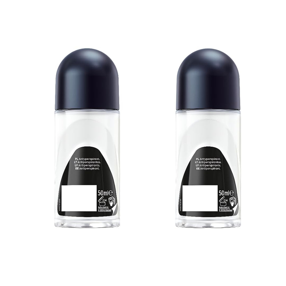 NIVEA Men Black & White Invisible Roll-On applying on skin for all-day freshness