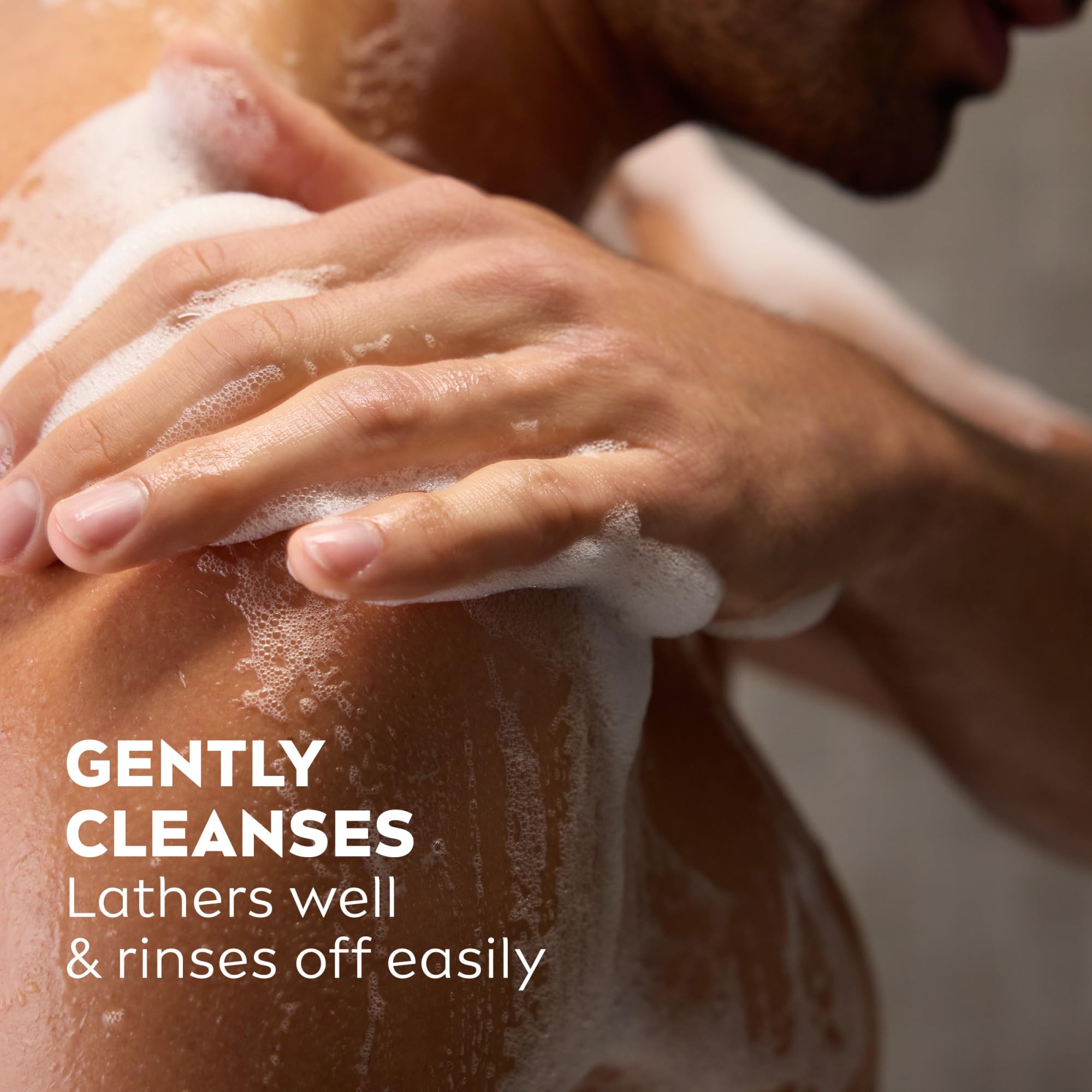 NIVEA MEN Boost face wash scene showing gentle cleansing.