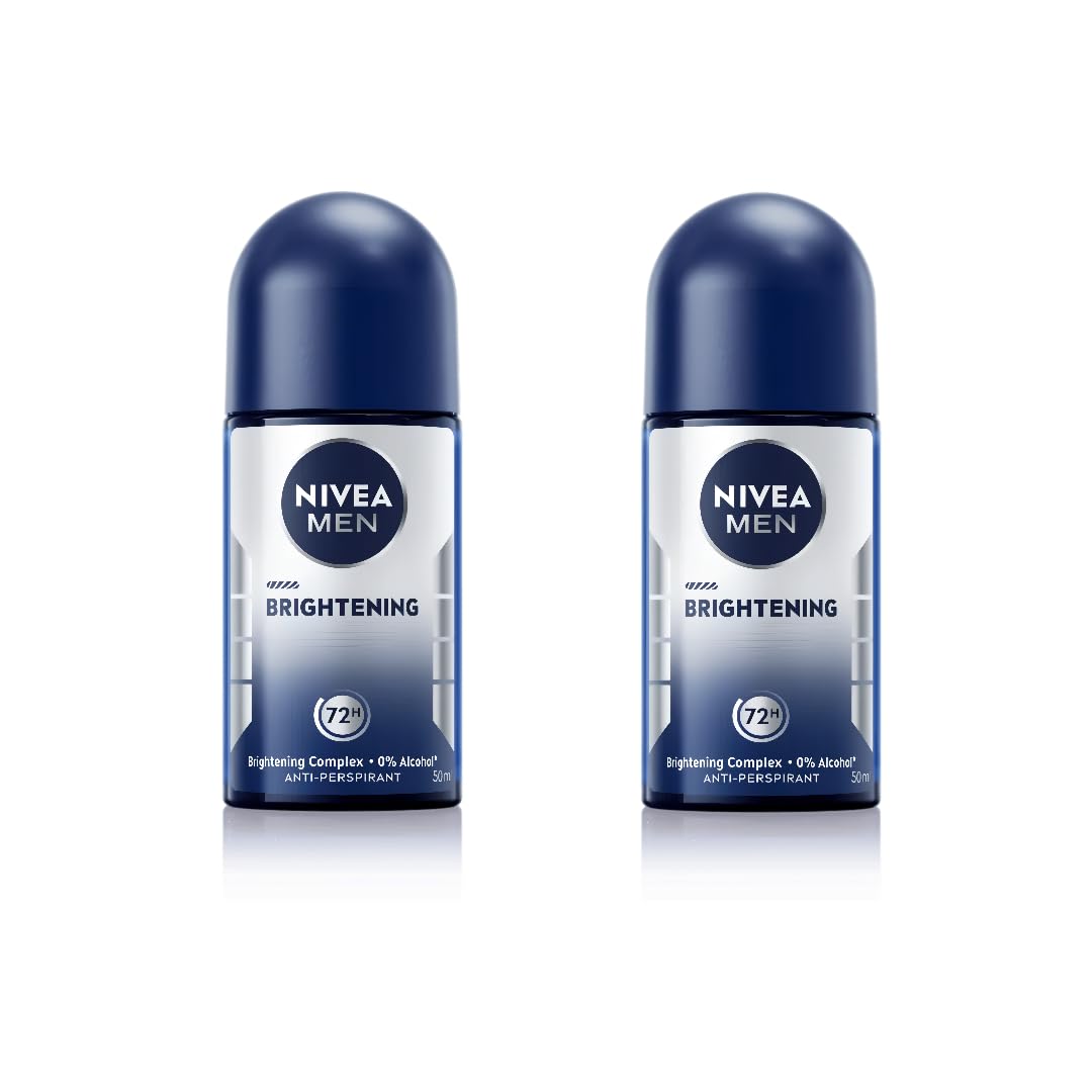 NIVEA Men Brightening Roll-On bottle closeup highlighting design for daily use