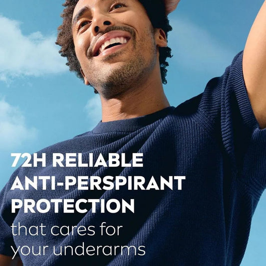 NIVEA Men Cool Kick roll-on being applied for quick-dry, masculine scent.