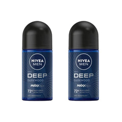 NIVEA Men Deep Darkwood MaxxTech roll-on bottle for long-lasting freshness