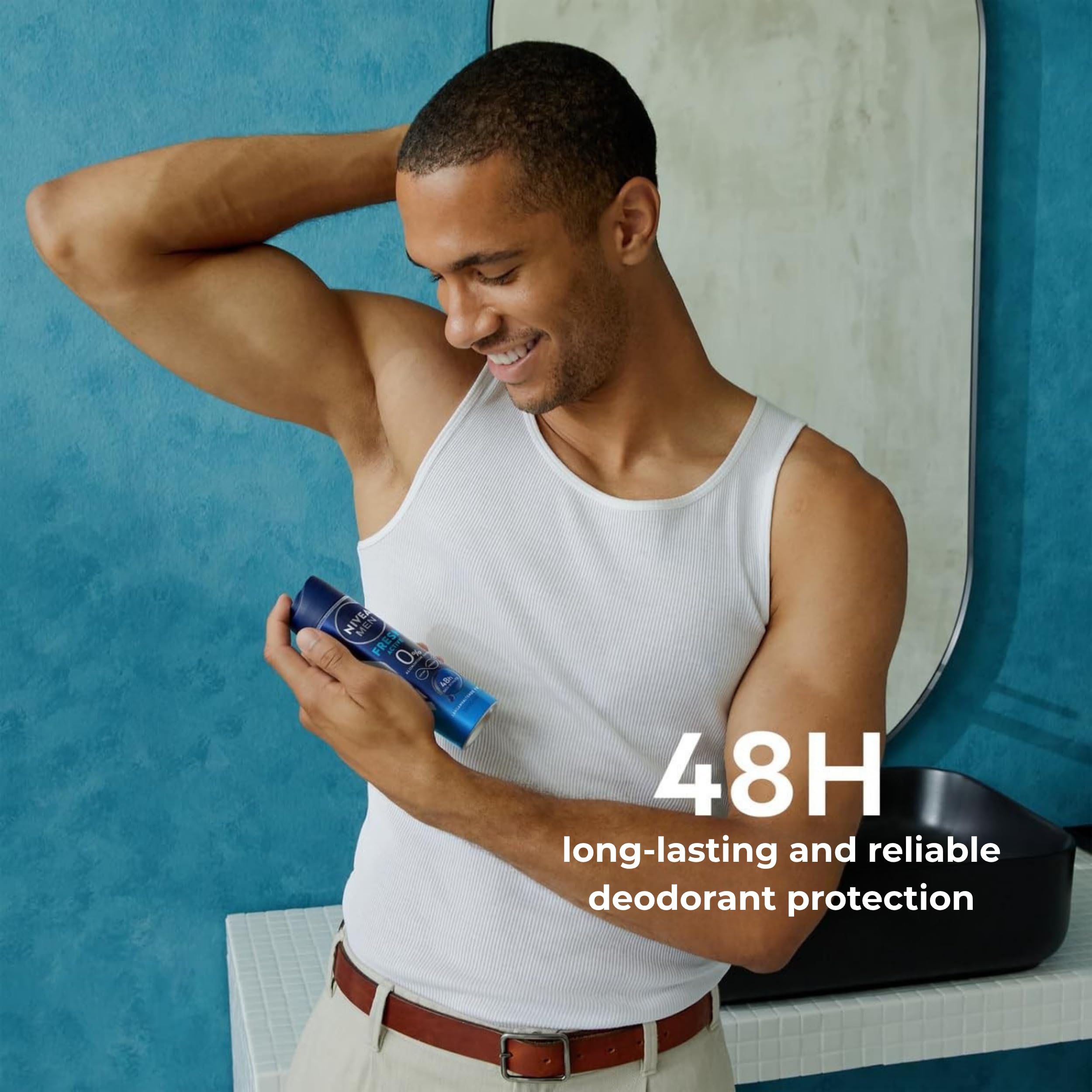 NIVEA Men Fresh Active dries quickly with no white marks on clothes.