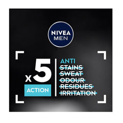 NIVEA Men Invisible formula label highlighting no-ethyl alcohol for skin comfort