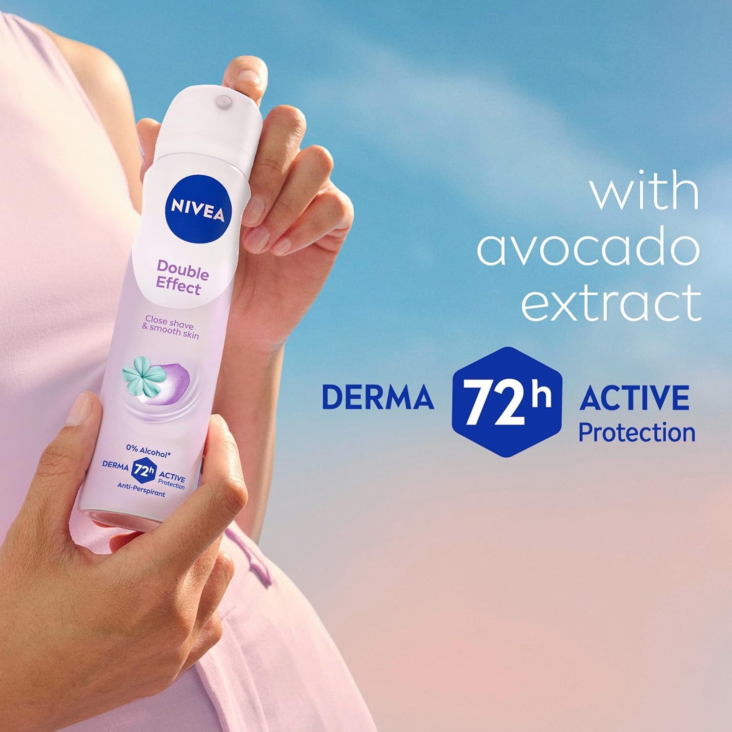 NIVEA Double Effect pack of 3 for ongoing freshness.