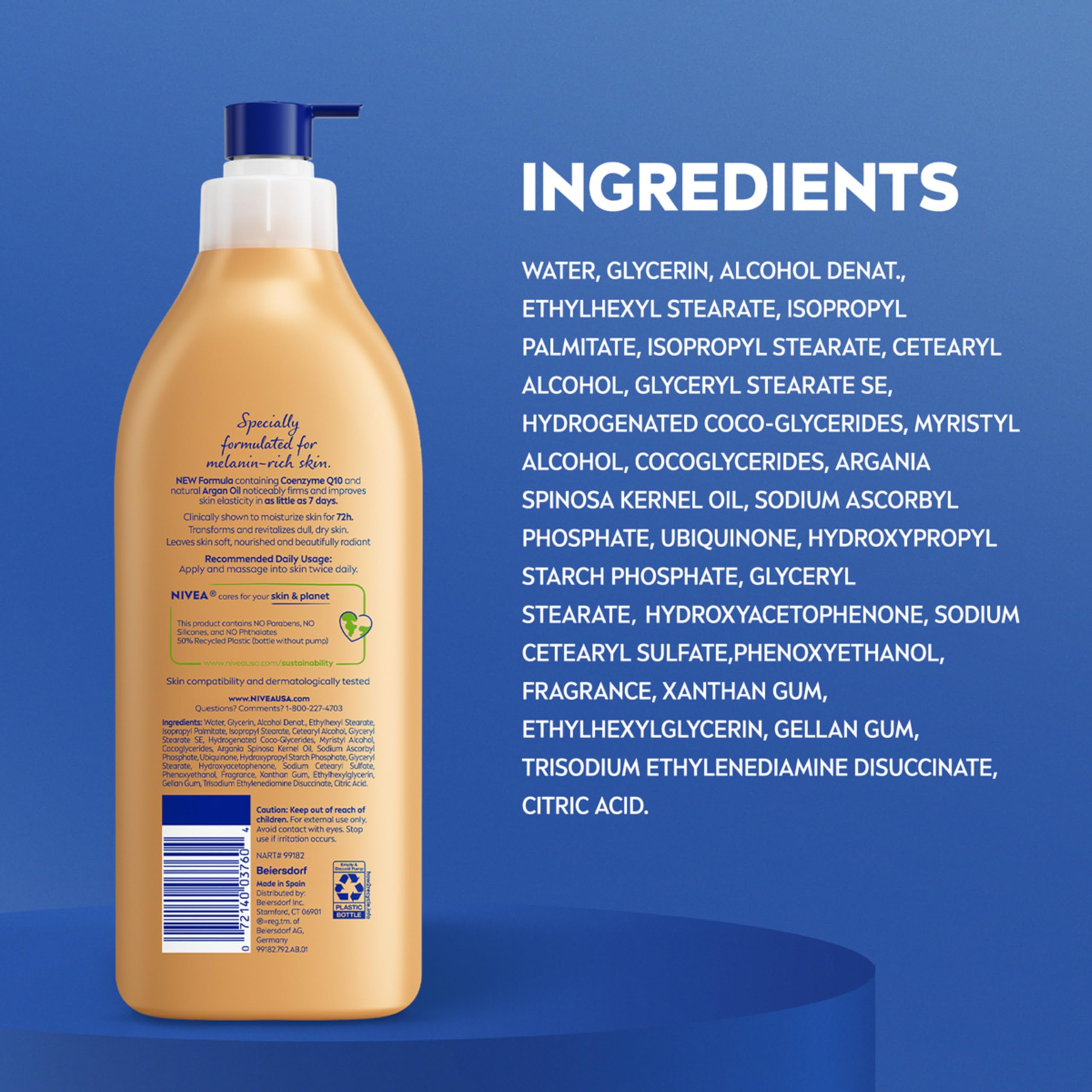 NIVEA Pump bottle demonstrates easy application.