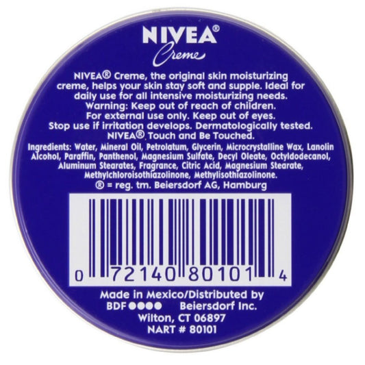NIVEA Skin Creme 1 oz packaging box close-up, ideal for on-the-go moisture.