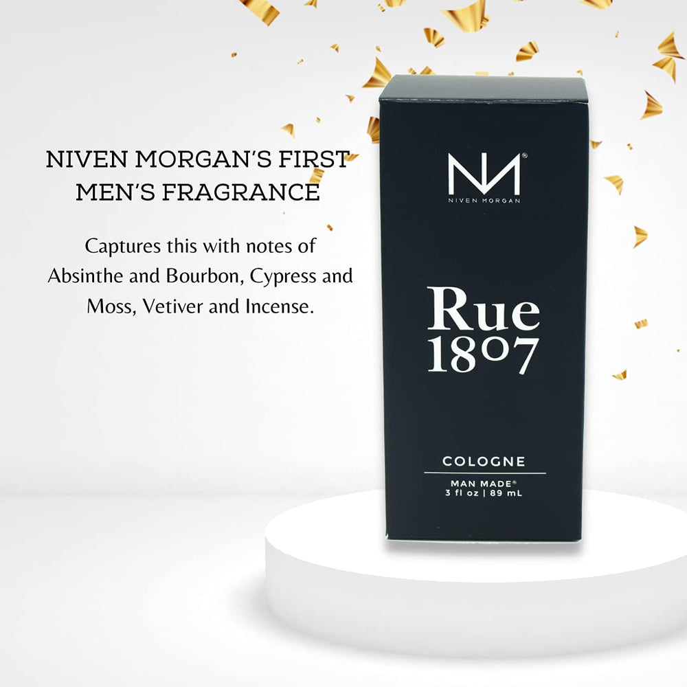 Niven Morgan Black Cypress Rue 1807 packaging box, premium presentation for gifting