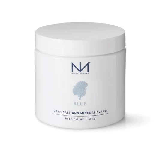 Niven Morgan Blue Bath Salt and Mineral Scrub for a refreshing spa-like experience
