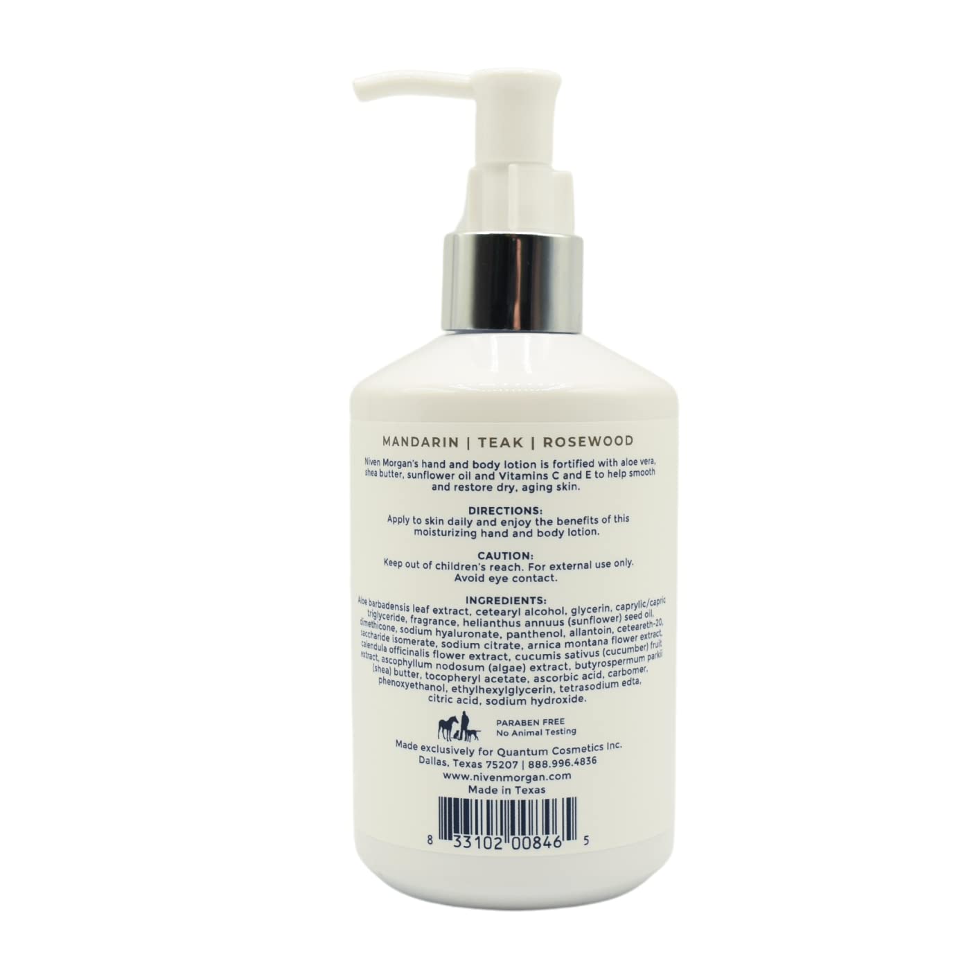 Niven Morgan lotion hand application showing silky texture for smooth, nourished skin