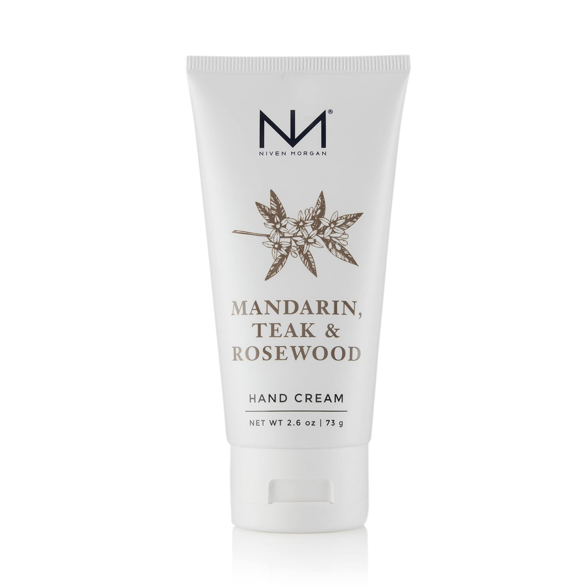 Niven Morgan Mandarin Teak & Rosewood travel hand cream hydrates hands on the go.