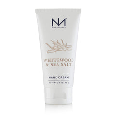 Niven Morgan Whitewood & Sea Salt travel hand cream tube front view for on-the-go hydration
