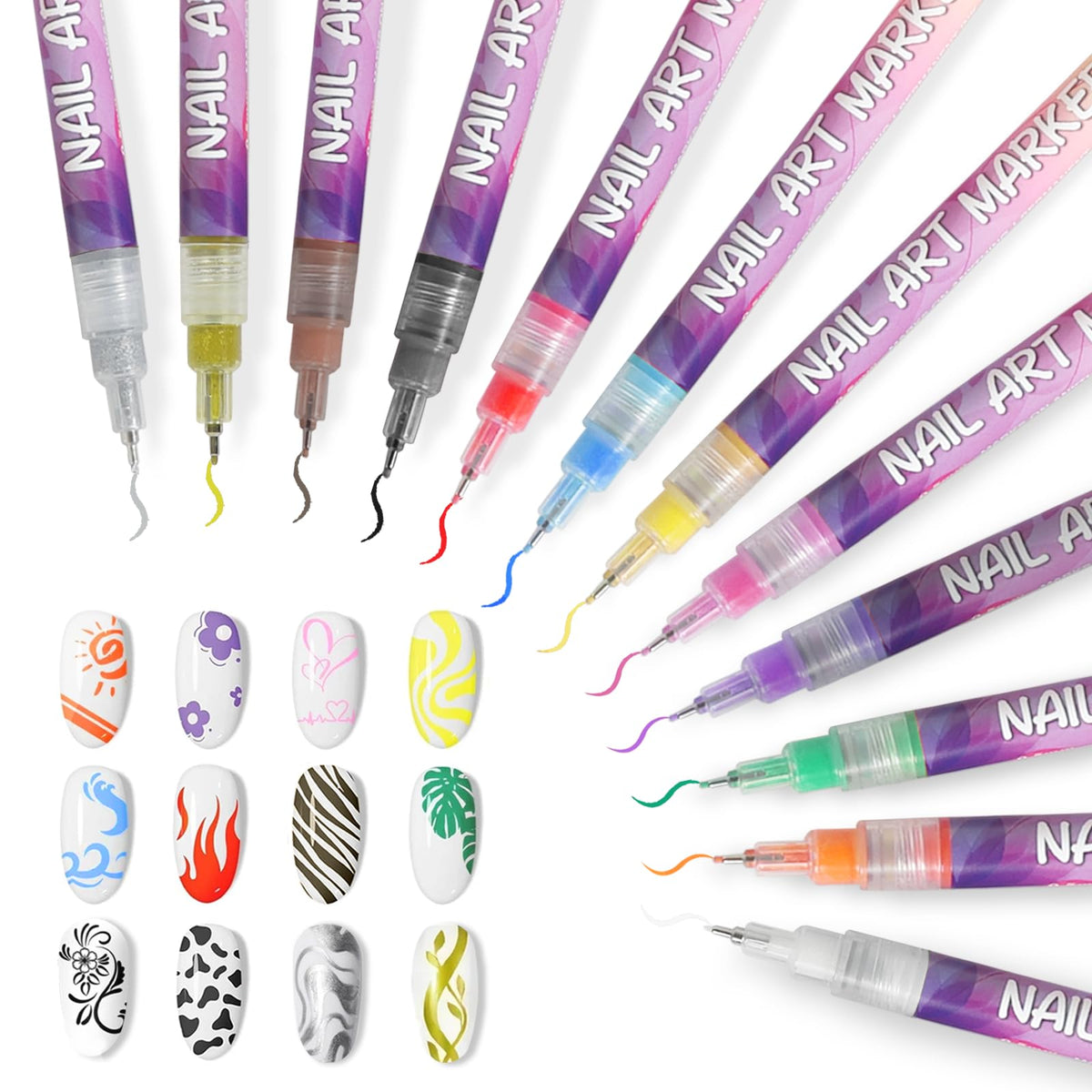 NivLop graffiti-dotting-pen enables precise nail art details.