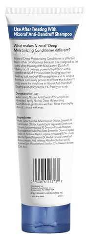 Nizoral deep moisturizing conditioner bottle delivering scalp hydration and soft hair.
