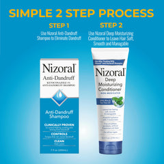 Nizoral shampoo pour into hand illustrating easy, controlled application.