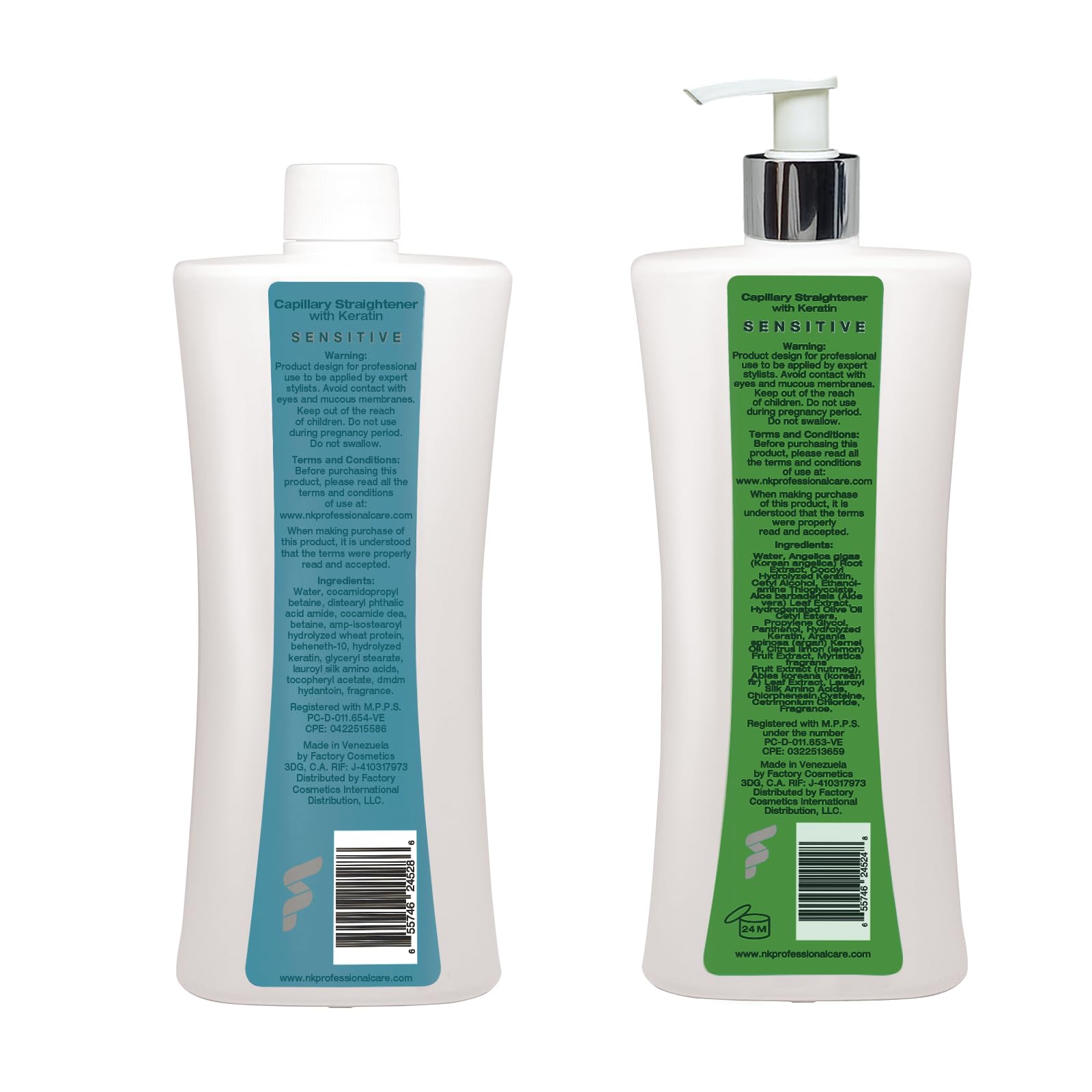 NK Professional Care keratin straightening cream 450ml bottle supports efficient salon sessions.