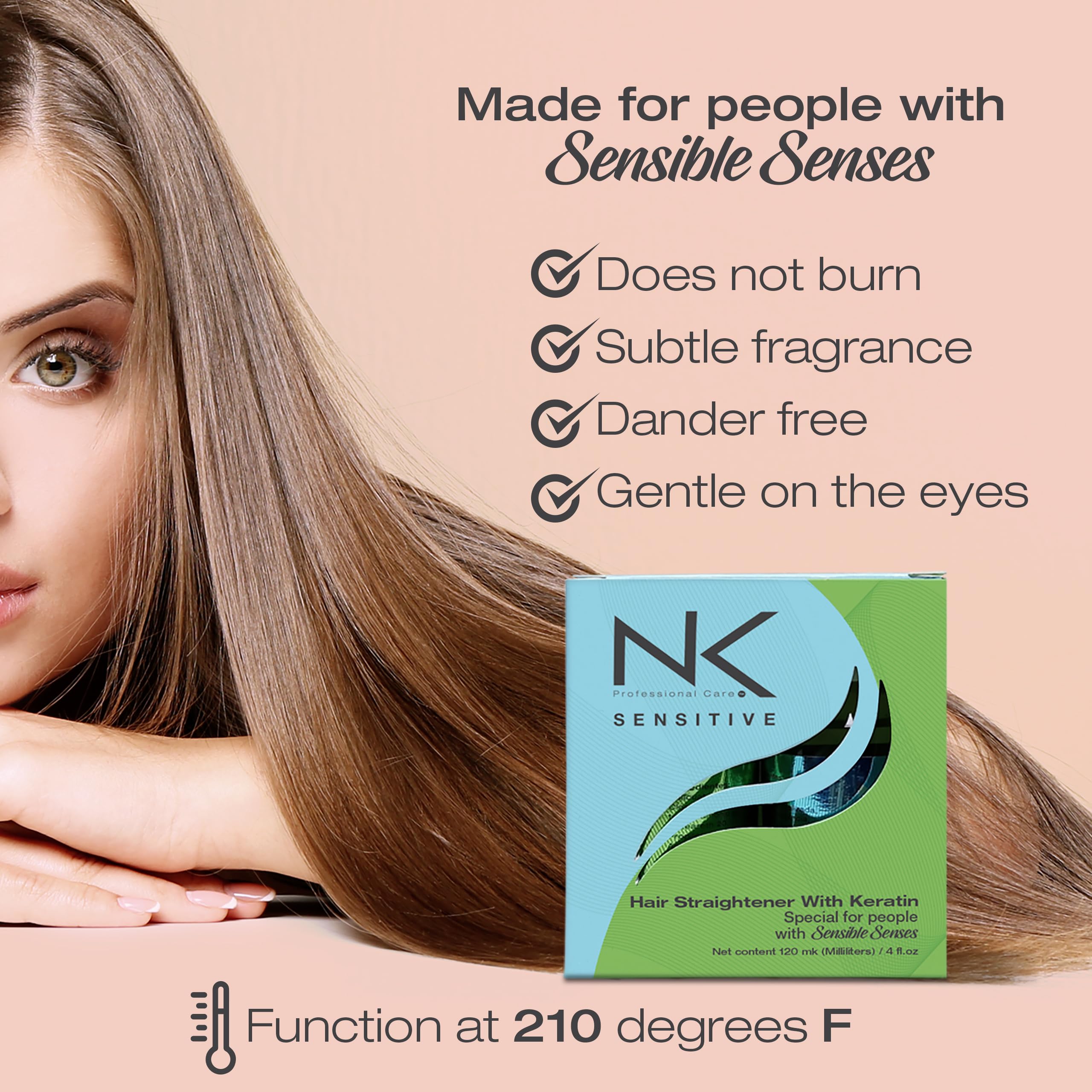NK Professional Care packaging and labeling on shelf communicates vegan, formaldehyde-free claims.