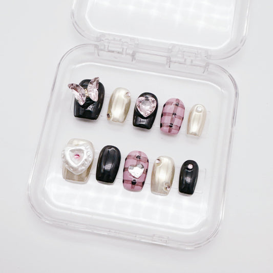 NLSJMP handmade nails closeup with glossy finish for salon-like results.
